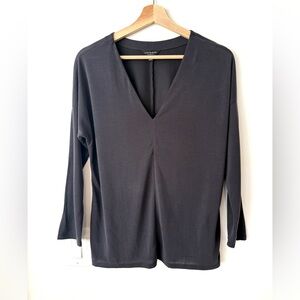 Lucky Brand Charcoal V-Neck Long Sleeve Top